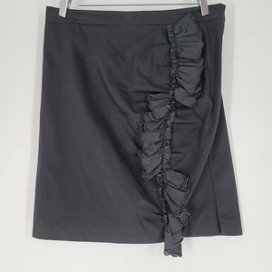 Love Moschino Black Ruffle Cotton Mini Skirt Size 10